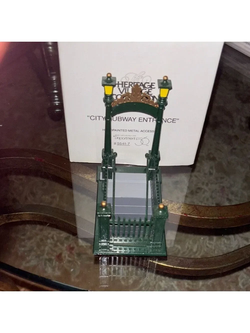 Department 56 Green gold City Subway Entrance heritage village collect # 5541-7